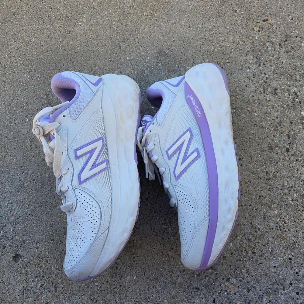 New Balance Fresh Foam Leather  Women's White and Purple Sneakers Size 9B - Picture 12 of 14